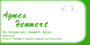 agnes hemmert business card