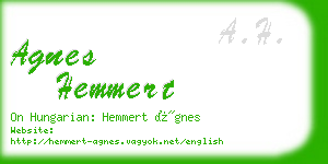 agnes hemmert business card